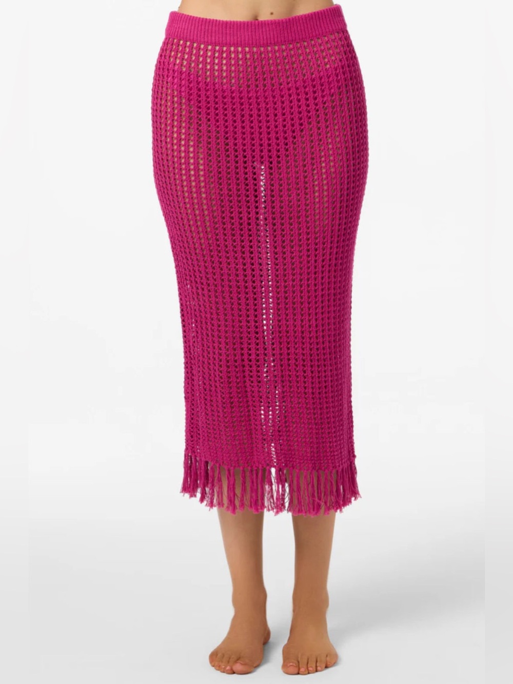 O'Neill Pull-On Crochet Coverup Skirt Fuchsia Size M